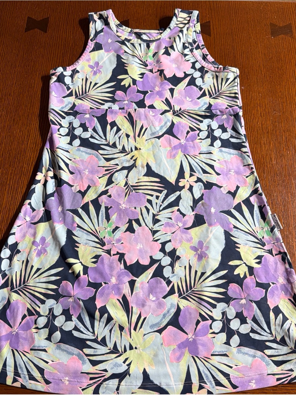 Columbia PFG Girls Floral Tank One-Piece Dress - Purple Floral